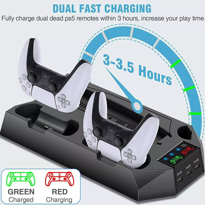 PS5 Vertical Cooling Fan Stand Controller Charger Station For  Playstation 5