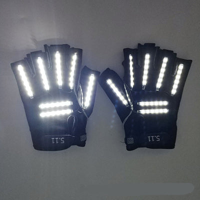 led half-finger lighting gloves