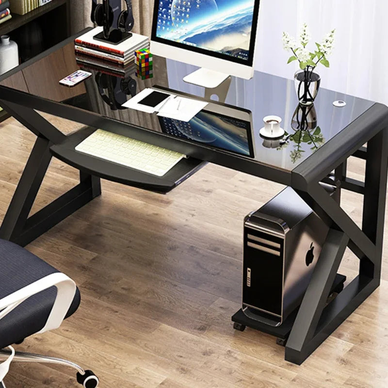 Modern Tempered Glass Tables For Office Furniture Computer desk Tables Light Luxury Gaming Table