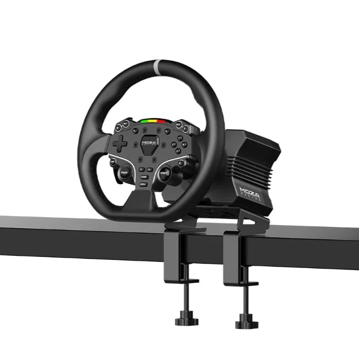 MOZA Racing R5 Bundle Kit Direct Drive Wheel Base 5.5 N·m Peak Torque APP Cloud Control with Steering Wheel ,Pedals,Table Clamp