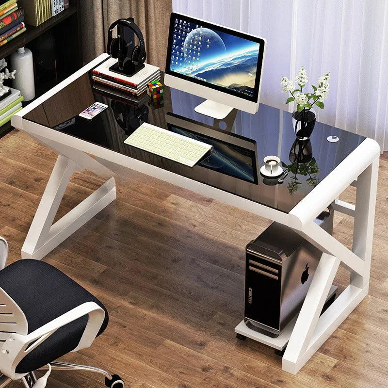 Modern Tempered Glass Tables For Office Furniture Computer desk Tables Light Luxury Gaming Table