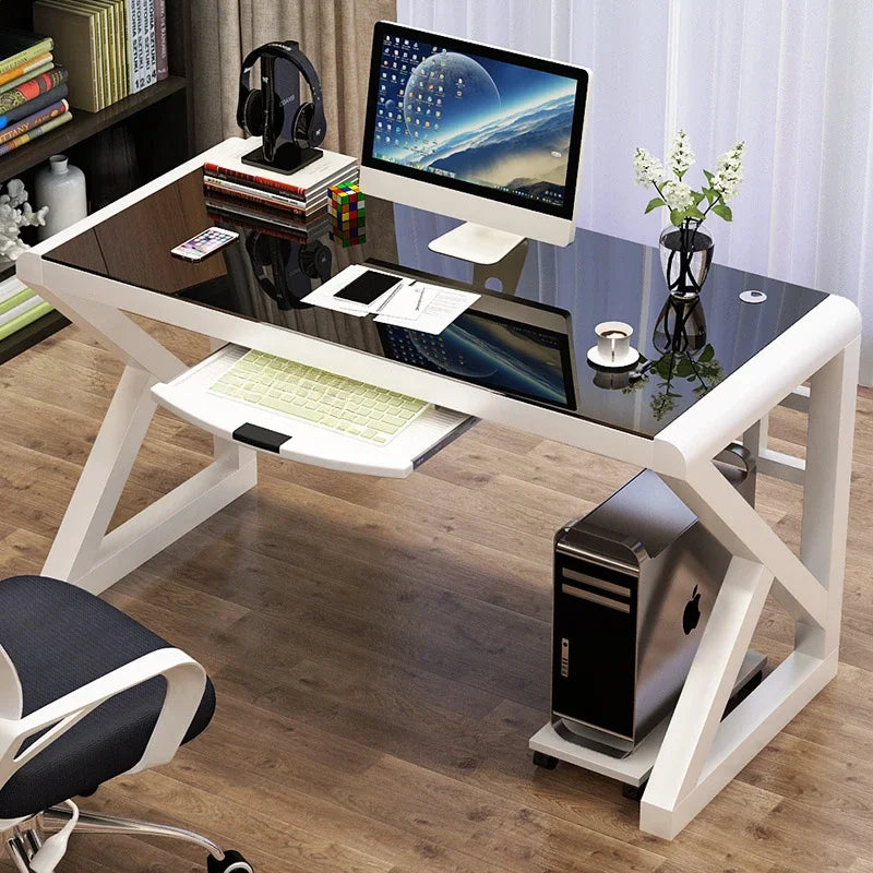 Modern Tempered Glass Tables For Office Furniture Computer desk Tables Light Luxury Gaming Table