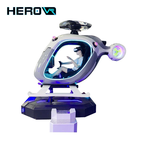 Indoor Playground Motion Flight Simulator Self Driving VR Helicopter Simulator Cockpit