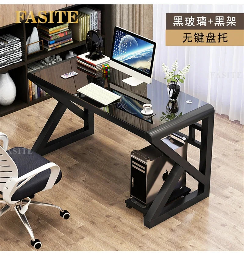Modern Tempered Glass Tables For Office Furniture Computer desk Tables Light Luxury Gaming Table