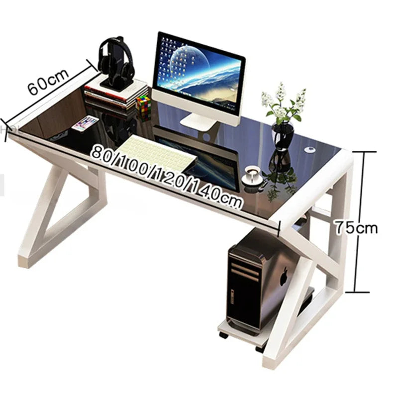 Modern Tempered Glass Tables For Office Furniture Computer desk Tables Light Luxury Gaming Table