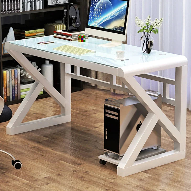 Modern Tempered Glass Tables For Office Furniture Computer desk Tables Light Luxury Gaming Table