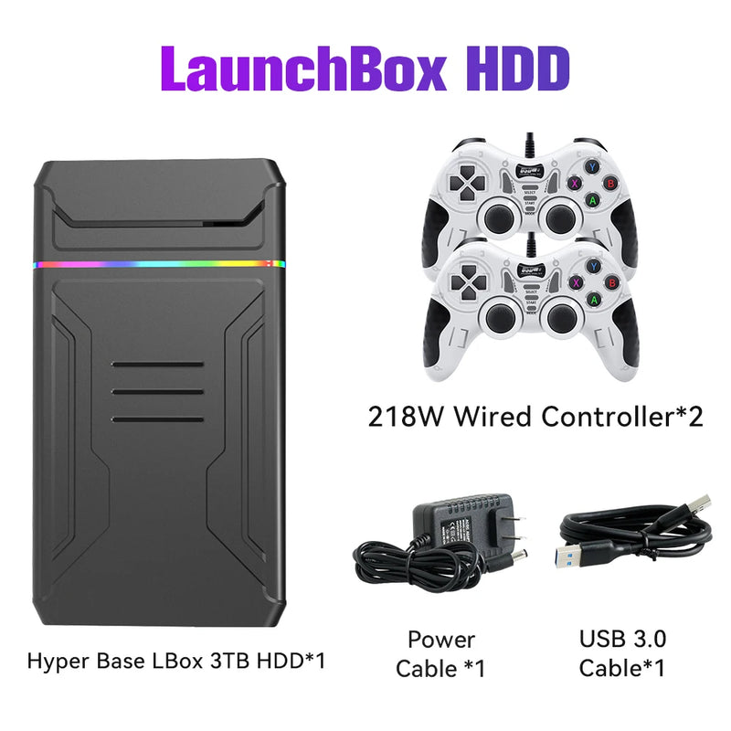 Video Game Consoles Launchbox OS Retro Gaming HDD for Xbox/Switch/PS4/PS3/PS2/PS1/DC/WII for Windows PC/Laptop with 10107Games