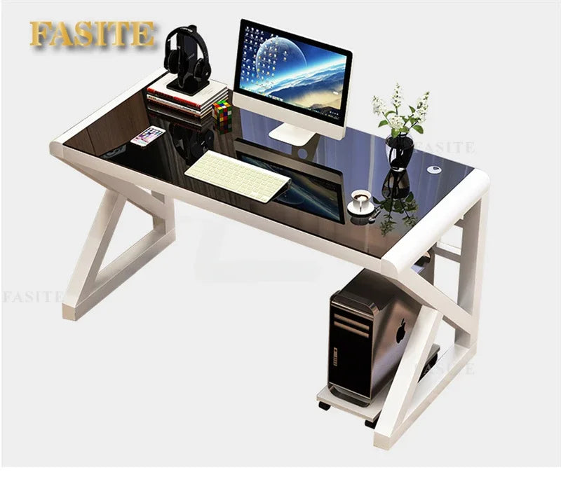 Modern Tempered Glass Tables For Office Furniture Computer desk Tables Light Luxury Gaming Table