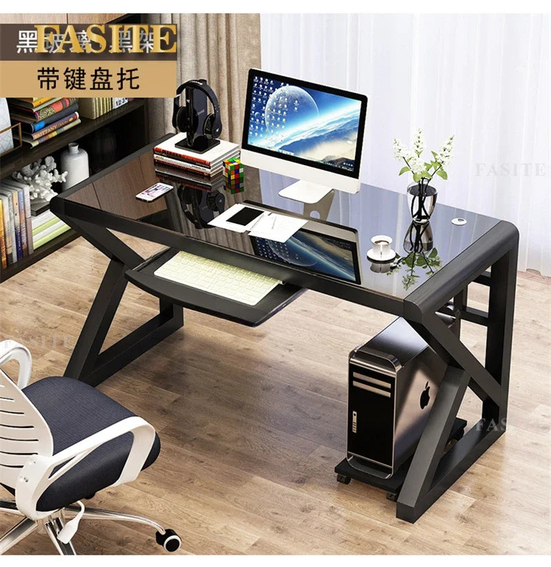 Modern Tempered Glass Tables For Office Furniture Computer desk Tables Light Luxury Gaming Table