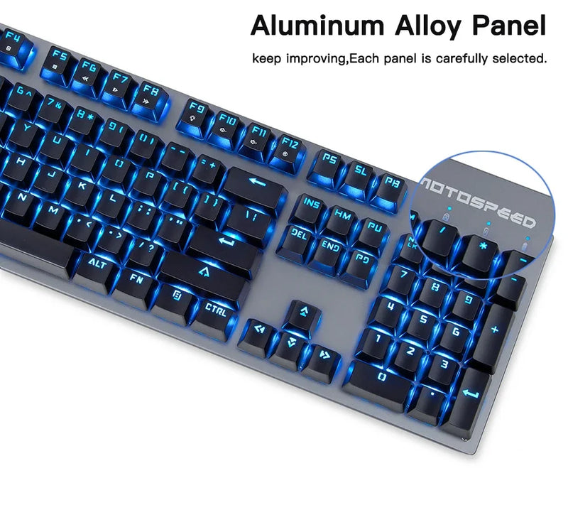 GK89 Motospeed Mechanical Gaming Keyboard 2.4G Wireless Wired 104 Keys RGB Backlit ABS Keycaps Gaming Keyboard For PC Laptop