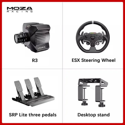 MOZA Racing R3 3.9Nm Direct Drive Wheel Base with ESX Steering Wheel and Pedals for Xbox