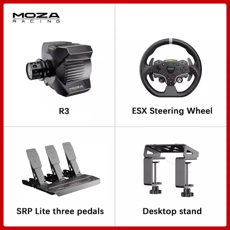 MOZA Racing R3 3.9Nm Direct Drive Wheel Base with ESX Steering Wheel and Pedals for Xbox