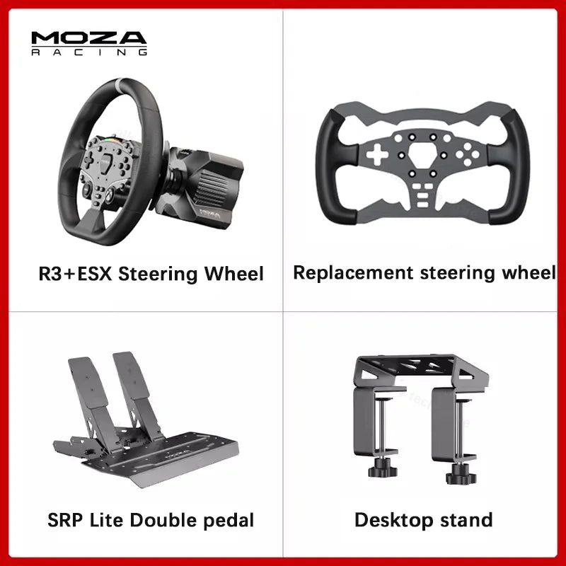 MOZA Racing R3 3.9Nm Direct Drive Wheel Base with ESX Steering Wheel and Pedals for Xbox