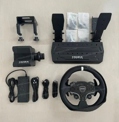 MOZA Racing R5 Bundle Kit Direct Drive Wheel Base 5.5 N·m Peak Torque APP Cloud Control with Steering Wheel ,Pedals,Table Clamp