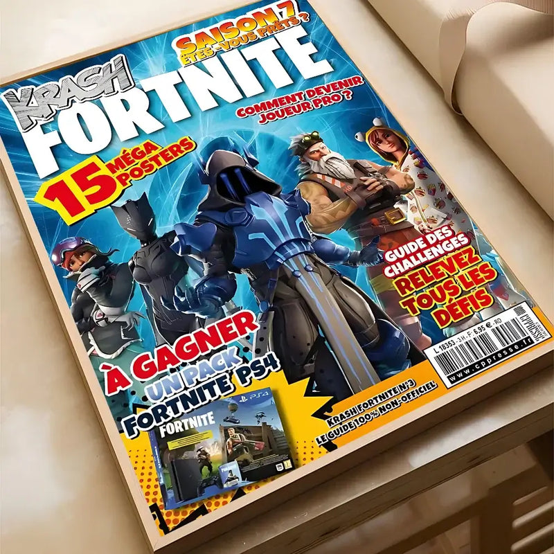 Krash Fortnite magazine cover featuring Season 17, mega posters, and gaming tips, perfect for game room decor.