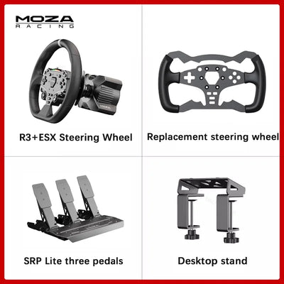 MOZA Racing R3 3.9Nm Direct Drive Wheel Base with ESX Steering Wheel and Pedals for Xbox