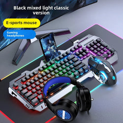 104 Key Ultra Compact Wired Keyboard Electronic Sports Game, Ergonomic Mechanical Feel, Office Computer Specific Mouse