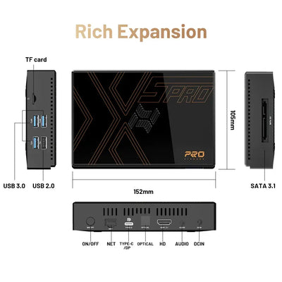 Kinhank Super Console X5 PRO Retro Video Game Consoles Plug and Play 4T with 16000 Games for PS2/WII/SS/DC/N64 Android 12 TV Box