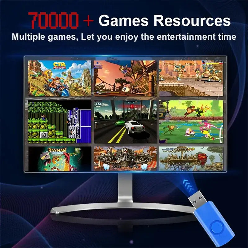 2025 New X8 Retro Video Game Console 500GB Plug and Play 4K With 70000+Games 60 Emulators For Wii PS2 N64 PSP GameCube XBOX