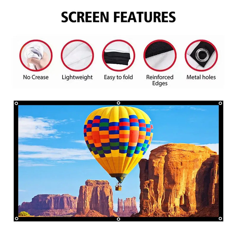 4K 8K 16:9 60 84 100 120 150 Inch Projector Screen 100inch Curtain Projection Screen 3D Film Portable Wall Mounted Projecting