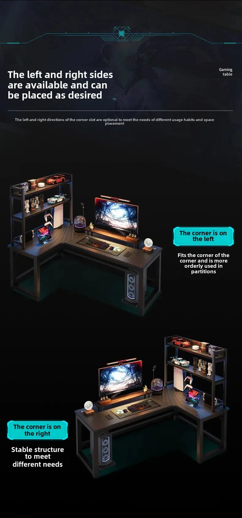 Gaming Desks, Writing Desk, Double Table, Family Bookcase Combination, Bedroom Study E-sports Room Use