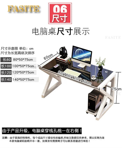 Modern Tempered Glass Tables For Office Furniture Computer desk Tables Light Luxury Gaming Table
