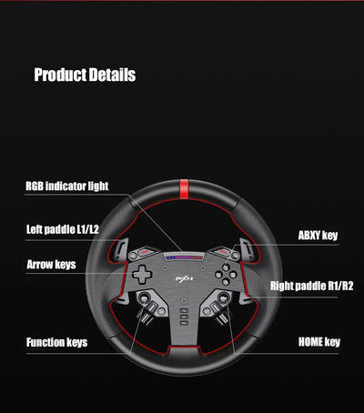 PXN V4D Bundle Racing Wheel 4Nm Force Feedback Simulator Gaming Steering Wheel PXN VD Series Direct Drive Servo Motor For PC