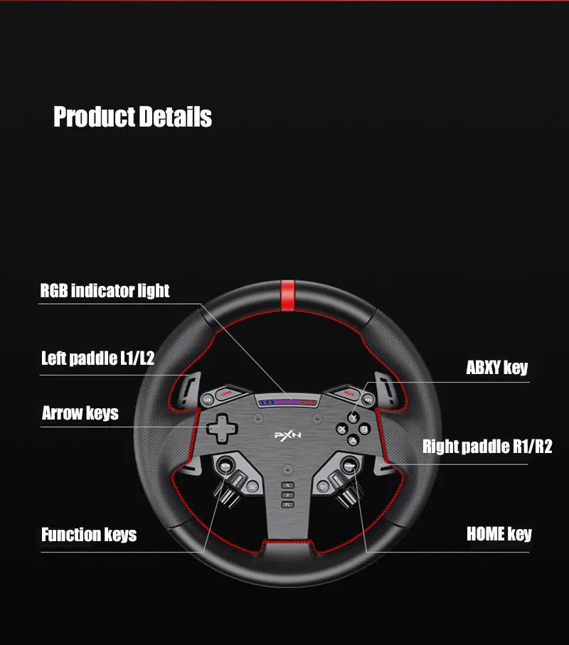PXN V4D Bundle Racing Wheel 4Nm Force Feedback Simulator Gaming Steering Wheel PXN VD Series Direct Drive Servo Motor For PC