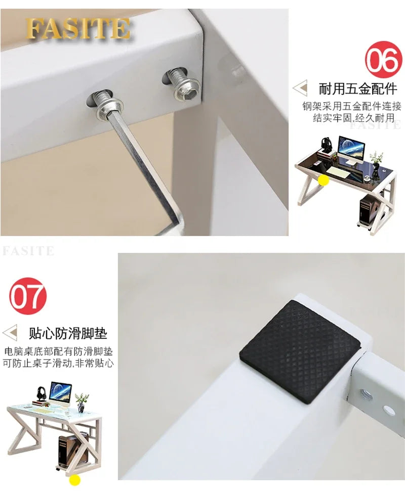 Modern Tempered Glass Tables For Office Furniture Computer desk Tables Light Luxury Gaming Table