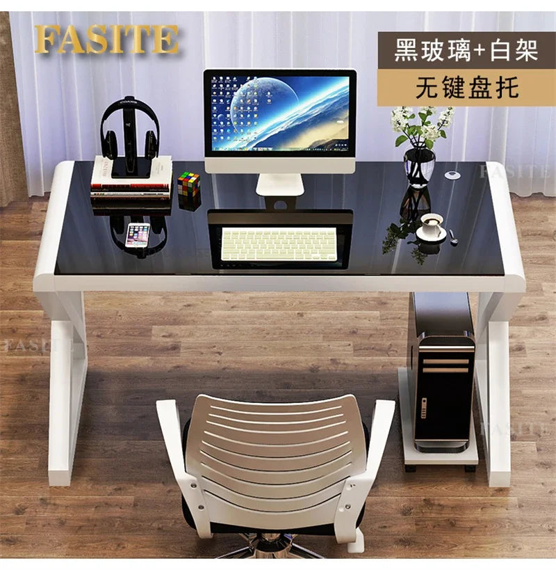 Modern Tempered Glass Tables For Office Furniture Computer desk Tables Light Luxury Gaming Table