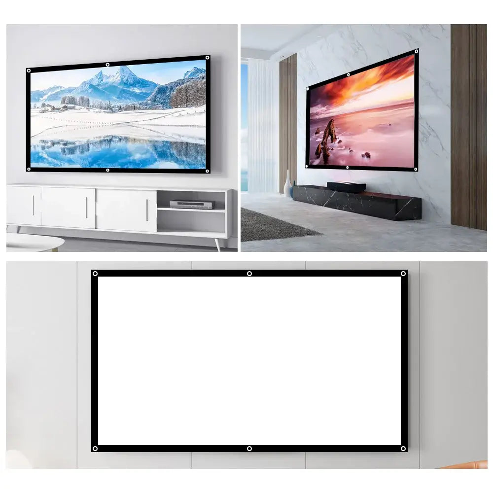 4K 8K 16:9 60 84 100 120 150 Inch Projector Screen 100inch Curtain Projection Screen 3D Film Portable Wall Mounted Projecting