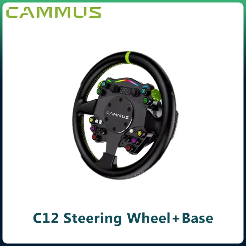 CAMMUS C12 with LC100 pedals kit C12 Direct Drive Steering Wheel Global First includes two T-shaped base flanges