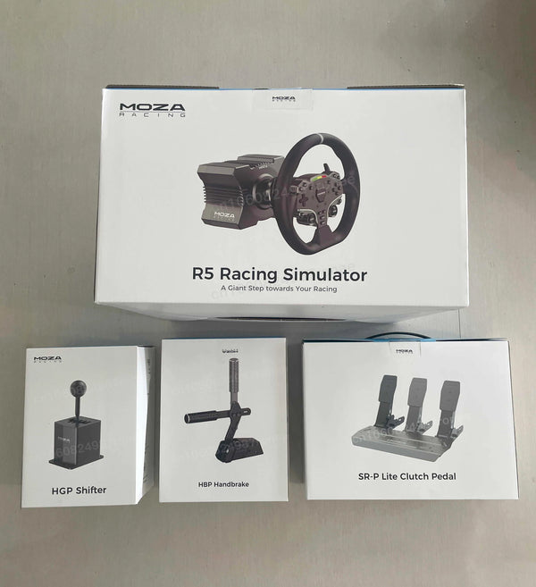 MOZA Racing R5 Direct Drive Wheel Base 5.5 N·m Peak Torque APP Cloud Control with Steering Wheel ,Pedals,Table Clamp