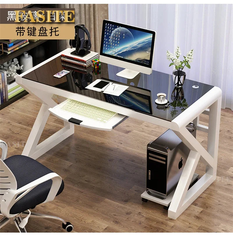Modern Tempered Glass Tables For Office Furniture Computer desk Tables Light Luxury Gaming Table