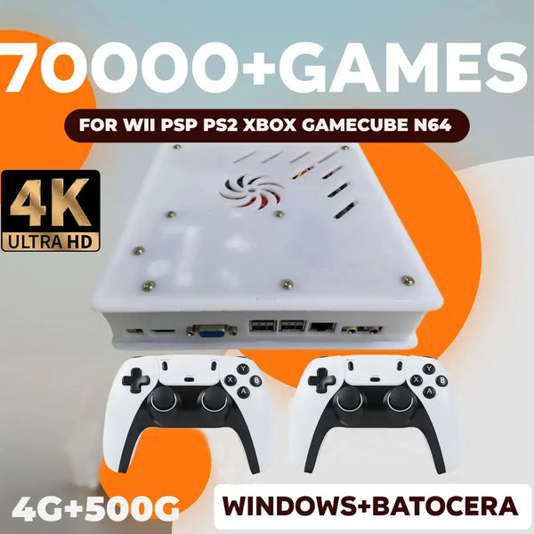 2025 New X8 Retro Video Game Console with 70000+ games, 4K support, and dual controllers.