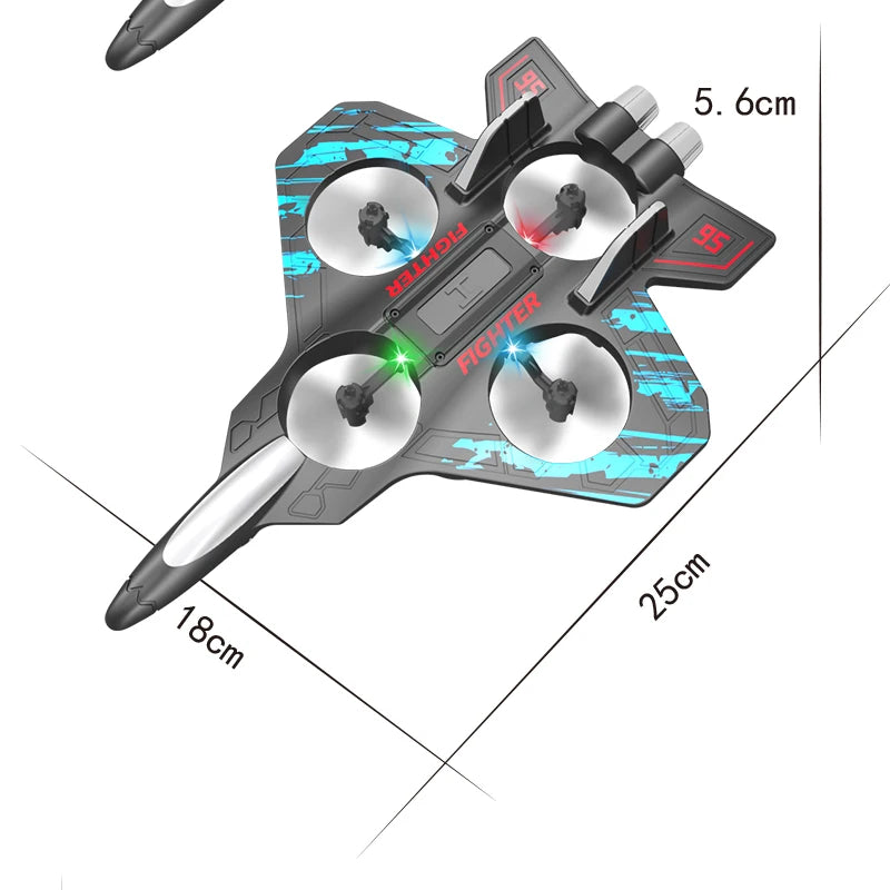 Glider Flying Helicopter RC Hobby Jet Plane 2.4G Stunt Remote Control Foam Fighter Airplane Toy With Light