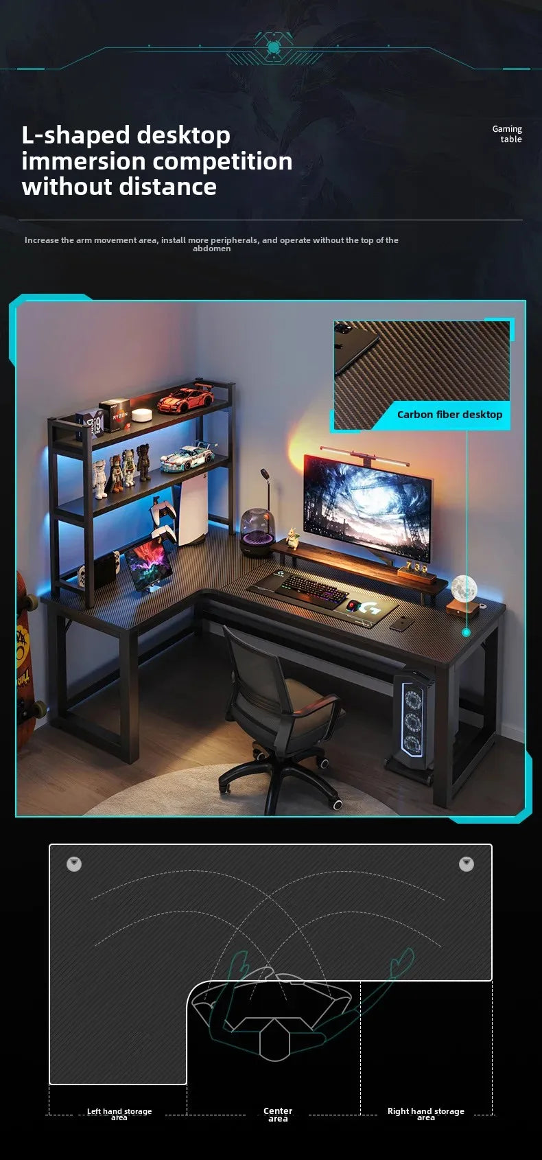 Gaming Desks, Writing Desk, Double Table, Family Bookcase Combination, Bedroom Study E-sports Room Use