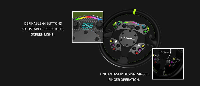 CAMMUS C12 with LC100 pedals kit C12 Direct Drive Steering Wheel Global First includes two T-shaped base flanges