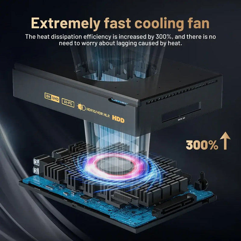 Image of Kinhank Super Console X5 Pro showcasing extremely fast cooling fan and enhanced heat dissipation efficiency.