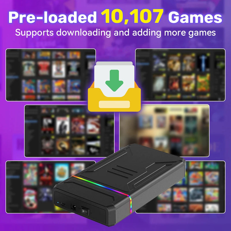 Video Game Consoles Launchbox OS Retro Gaming HDD for Xbox/Switch/PS4/PS3/PS2/PS1/DC/WII for Windows PC/Laptop with 10107Games