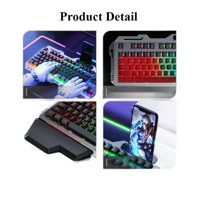 Gaming Keyboard RGB LED Backlight Plug And Play White/Black Keyboard Ergonomic Design Waterproof Keycaps Hand Support
