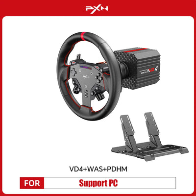 PXN V4D Bundle Racing Wheel 4Nm Force Feedback Simulator Gaming Steering Wheel PXN VD Series Direct Drive Servo Motor For PC