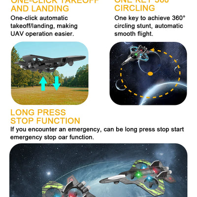 Glider Flying Helicopter RC Hobby Jet Plane 2.4G Stunt Remote Control Foam Fighter Airplane Toy With Light
