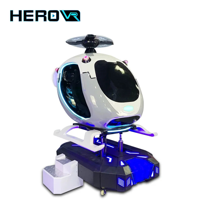 Indoor Playground Motion Flight Simulator Self Driving VR Helicopter Simulator Cockpit