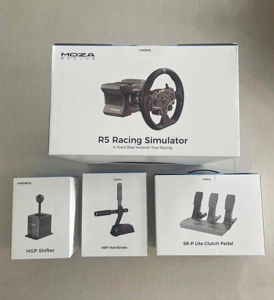 MOZA Racing R5 Direct Drive Wheel Base 5.5 N·m Peak Torque APP Cloud Control with Steering Wheel ,Pedals,Table Clamp