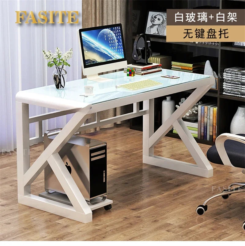 Modern Tempered Glass Tables For Office Furniture Computer desk Tables Light Luxury Gaming Table