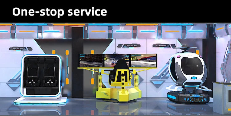 Indoor Playground Motion Flight Simulator Self Driving VR Helicopter Simulator Cockpit