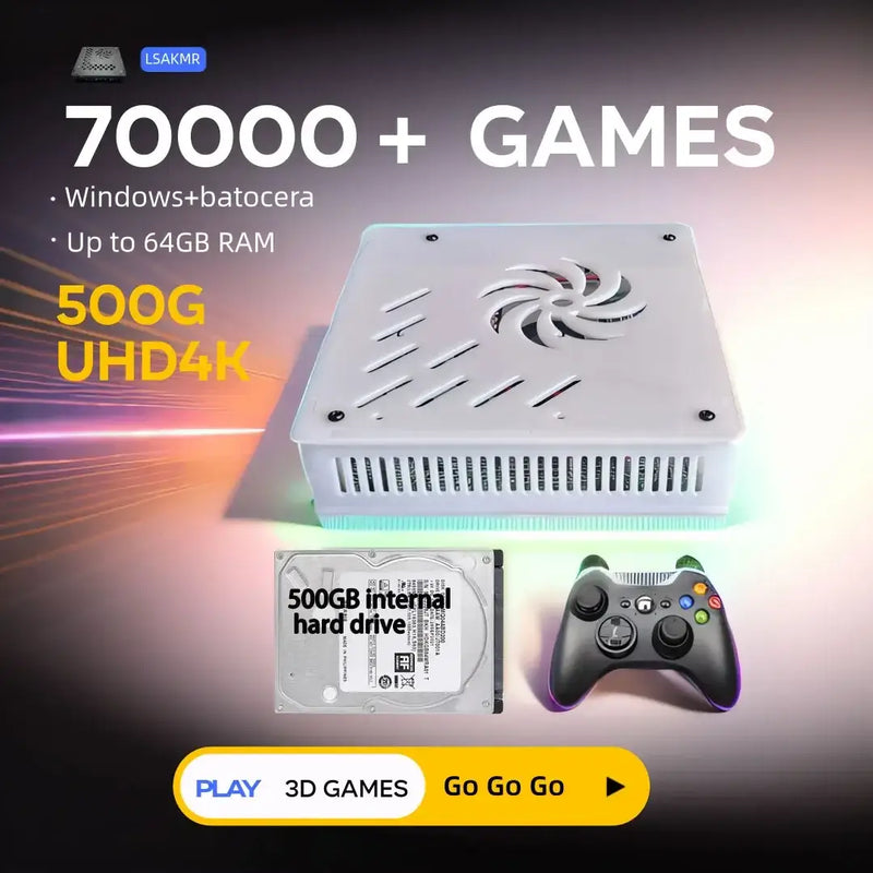 2025 New X8 Retro Video Game Console 500GB Plug and Play 4K With 70000+Games 60 Emulators For Wii PS2 N64 PSP GameCube XBOX