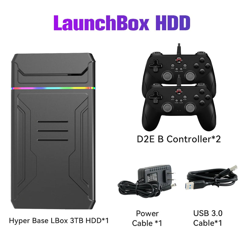 Video Game Consoles Launchbox OS Retro Gaming HDD for Xbox/Switch/PS4/PS3/PS2/PS1/DC/WII for Windows PC/Laptop with 10107Games