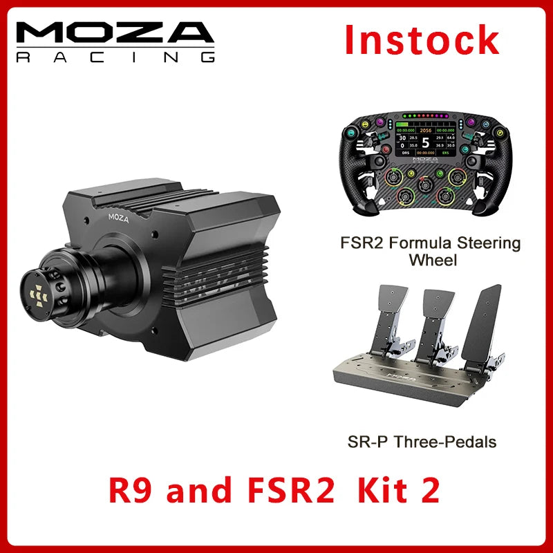 MOZA Racing R9 V3 Direct Drive Wheel Base / CS V2P Steering Wheel / FSR2 Formula Steering Wheel / SR-P Pedals